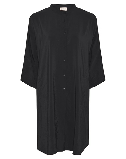 Frau - Seoul Long Viscose Skjorte - Black1